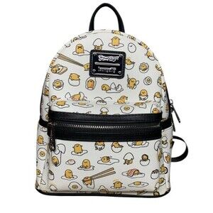 Loungefly Gudetama Mini Backpack Sanrio The Lazy Egg White Black 10” Kawaii